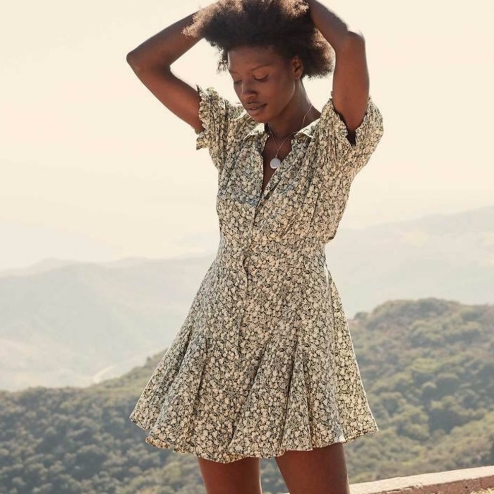 Doen Brixton Green Silk Dress